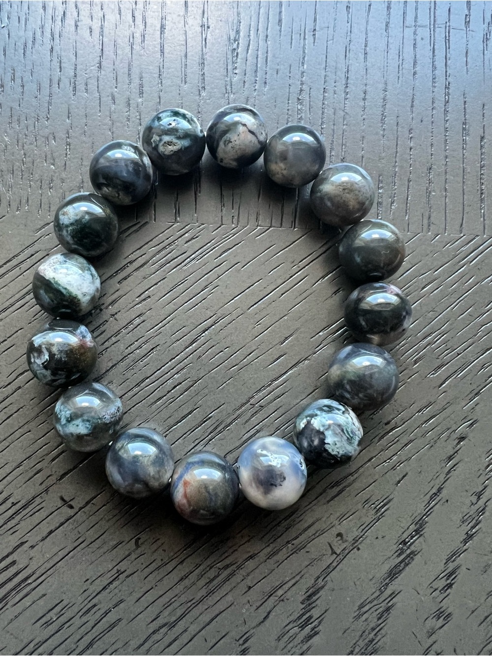 HQ Monet Ocean jasper bracelet 13-14mm SIZE 7.25’